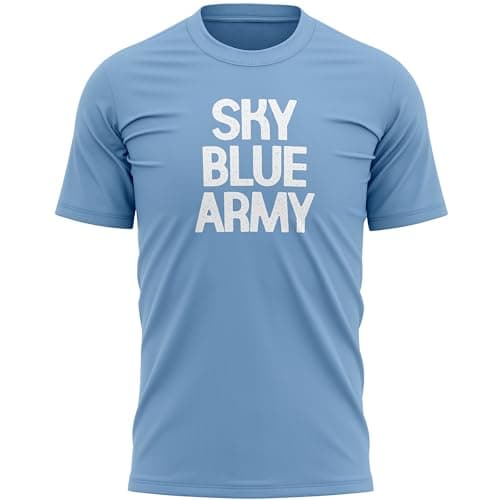 Image of Sky Blue Army T Shirt Men Coventry Supporter Chant City Tee for Football Fan, XL, Sky Blue