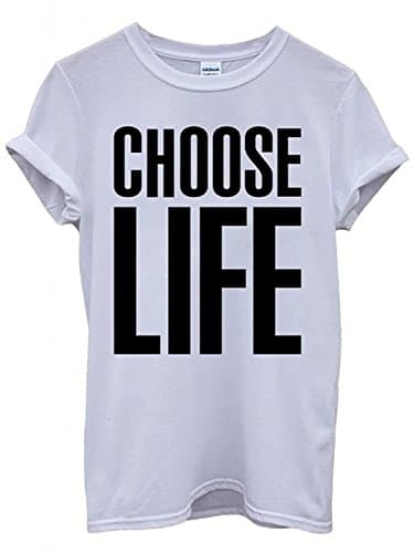 Image of Choose Life Unisex T-Shirt Men Women 80's Funny Nerd Geek White