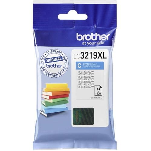 Image of Brother LC-3219XLC Inkjet Cartridge, Cyan, Single Pack, Super High Yield, Includes 1 x Inkjet Cartridge, Brother Genuine Supplies
