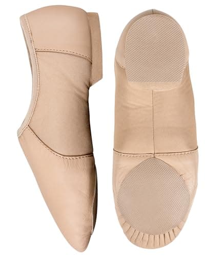 Image of Womens Jazz Shoes Split Sole Leather AeroFlex Style - UK Size 6 - Tan