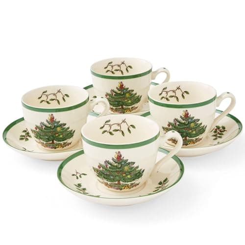 Image of Spode Tea Cup and Saucer, Ceramic, Multi-Colour, Set of 4