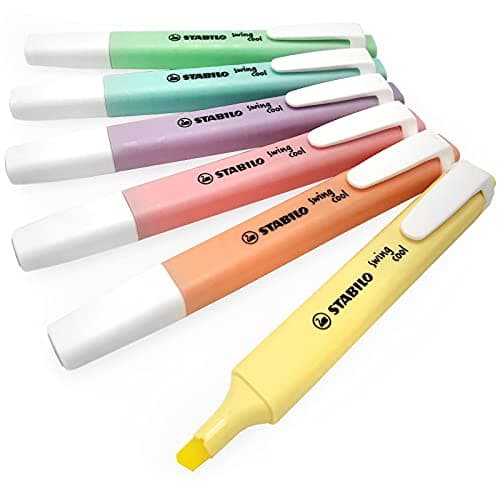 Image of Highlighter - STABILO swing cool Pastel - Pack of 6 - Assorted Colours