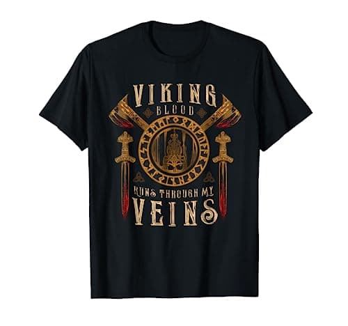 Image of Viking Warrior T-Shirt | Viking Blood Runs Through My Veins T-Shirt