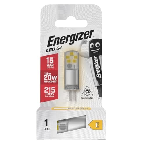 Image of Energizer G4 LED Light Bulb. 2.4W (20w Halogen Equivalent) 12V. 200 Lumens. Bi-Pin Base Energy Saving. Warm White 2700k