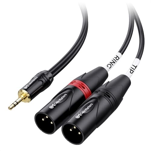 Image of Cable Matters 1/8 Inch 3.5mm Mini Jack to XLR Stereo Cable 3 m, Male to Male, 3.5mm to Dual XLR Male Y-Splitter Cable