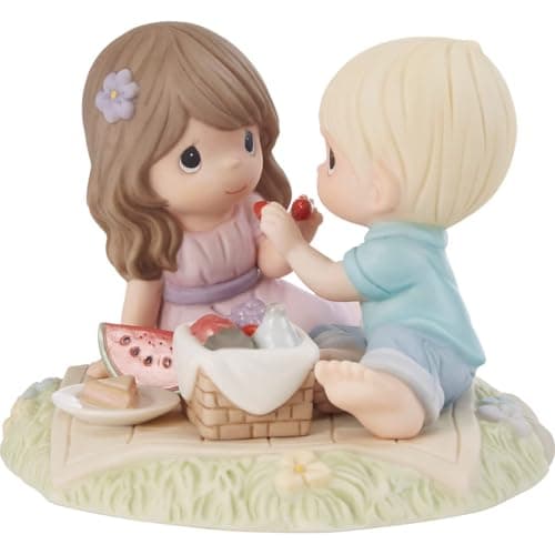 Image of Precious Moments Couple with Picnic Basket Figurine
