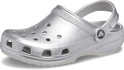 Image of Crocs Girls Classic Metallic Slip On Clogs Sandals