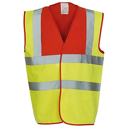 Image of Yoko Unisex Premium Hi-Vis Waistcoat Vest / Jacket (2XL) (Hi Vis Yellow/Red)
