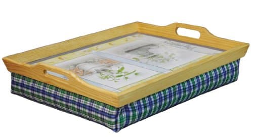 Image of Aidapt Lap Tray with Bean Bag Cushion Herb Garden Designfor Food, Dinner, Lunch, Breakfast, Made from Heat and Scratch resistant Materials...