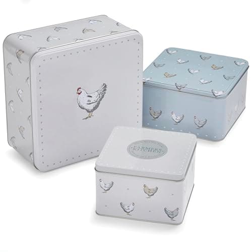 Image of Cooksmart England Set of 3 Cake Storage Tins | British Designed Nesting Cake Tins for Cakes & Biscuits | Cake Tin/Biscuit Tin Available as Square Cake Storage Tin or as Round Cake Storage Tin