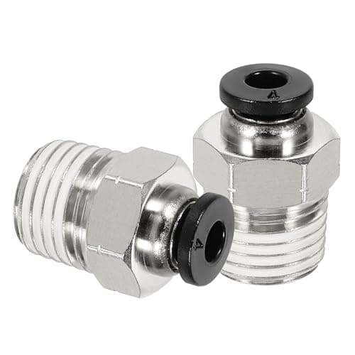Image of sourcing map 2 Pcs NPT Push to Connect Air Fittings, Male Straight 4mm Tube OD x 1/4" NPT Thread Air Quick Connector Coupling Adapter for Gas Hose Pneumatic Tools, Black