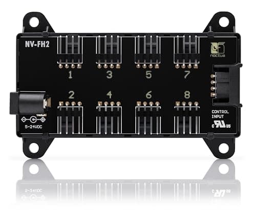 Image of Noctua NV-FH2, 8 Channel Fan Hub for 5V, 12V, and 24V fans, up to 60W Total with Optional 5.5mm Barrel Connector Power Supply (Black)