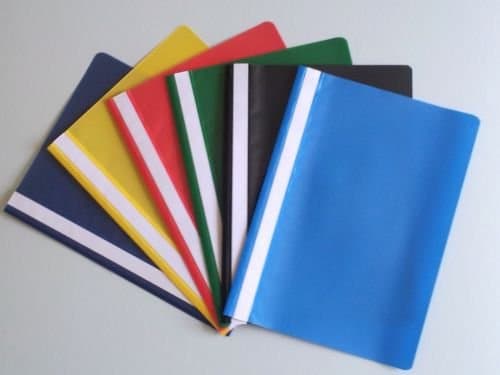 Image of A4 Report Project Document Files Folders 2 Prong Choice of Colour (Pack of 5) - Black