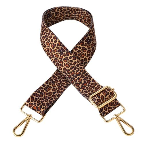 Image of TIESOME Replacement Purse Strap, Leopard Print Adjustable Wide Shoulder Handbag Strap Crossbody Bag Straps Christmas for Women Girls (yellow)
