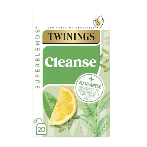 Image of Twinings Superblends Cleanse Tea - Green Tea Herbal infusion with Matcha, Lemon & Fennel Seeds with Manganese- 20 Biodegradable Tea Bags