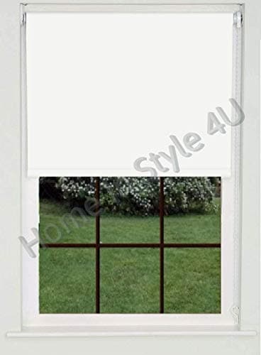 Image of Home In Style 4U Roller blinds Thermal Blackout Roller blind - Trimmable UV Protection Child Safe Home Office Window Blinds Easy Fit Room Darkening shades White Blind 90cm wide x165cm drop