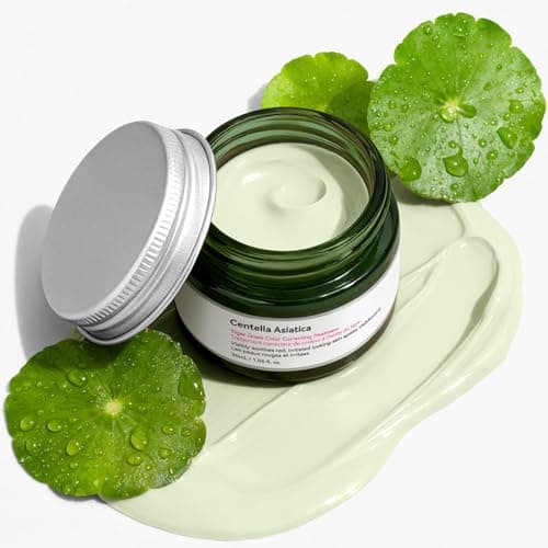 Image of Colour Correcting Cream with Centella Asiatica - Anti Redness Cream for Face to Neutralise Redness, Green Colour Corrector, Hydrating Makeup Base Primer