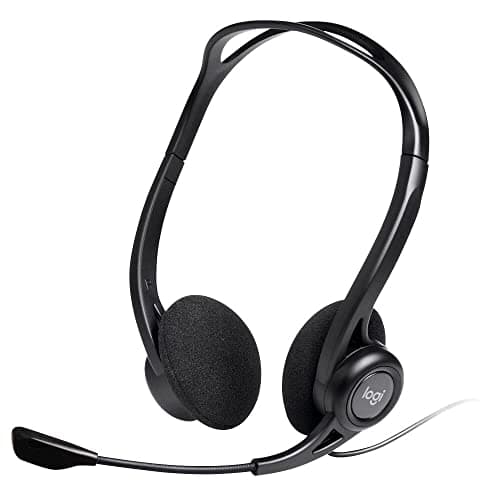 Image of Logitech 960 Wired Headset, Stereo Headphones with Noise-Cancelling Microphone, USB, Lightweight, In-Line Controls, PC/Mac/Laptop - Black , Pack of 1