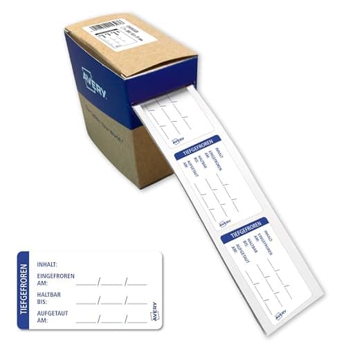 Image of Avery Zweckform Freezer Label Food HACCP (65 x 35 mm, 200 Labels on Roll Cold-Proof Pre-Printed Permanent) ETICOLD.DE