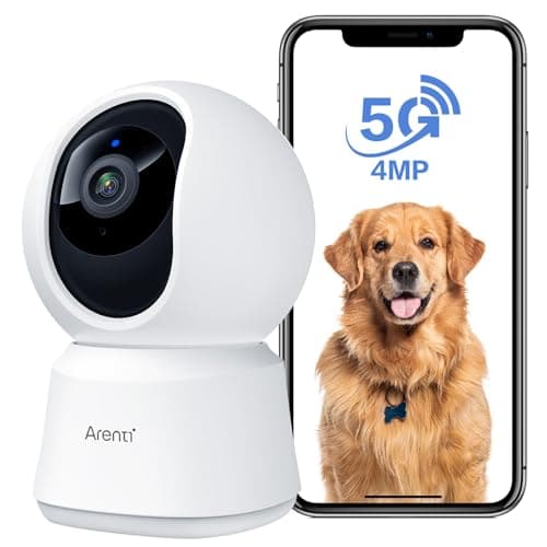 Image of ARENTI 5G Indoor Security Camera, 4MP Pet Camera with Speaker for Dog/Cat, Baby Monitor with Phone App, Dual-Band WiFi, Auto Tracking, Super Night Vision, 2-Way Talk, Cloud & SD Card Storage(P2Q)