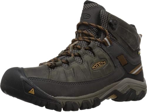 Image of KEEN Men's Targhee 3 Mid Height Waterproof Hiking Boots, Black Olive/Golden Brown, 8