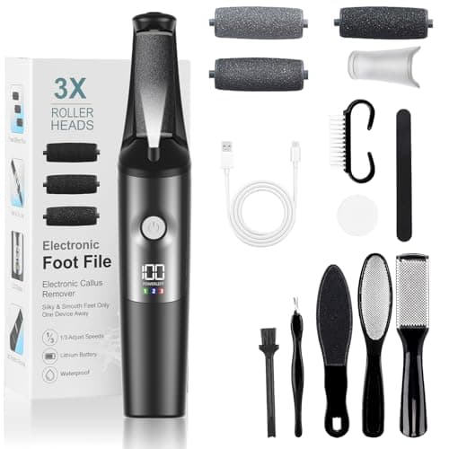 Image of PKBD Electric Foot File,Hard Skin Remover for Dead or Dry Skin,Rechargeable Electric Foot Remover Pedicure Kits,3 Speeds-Waterproof Ultra-Long Battery Life, Easy to Carry Foot Care Gift Black