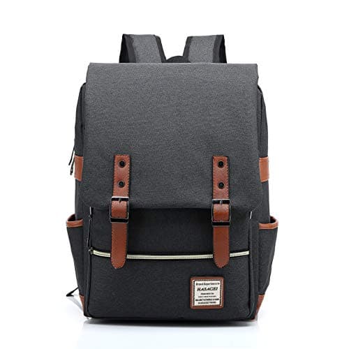 Image of FreeMaster Vintage Unisex Casual School Bag Travel Laptop Backpack Rucksack Daypack Tablet Bags (Black)