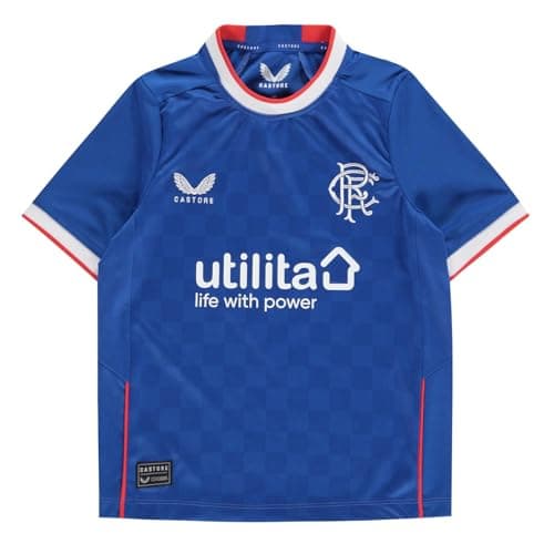 Image of Castore Boys Rangers FC Home Shirt 2022 2023 Blue 7-8 Years