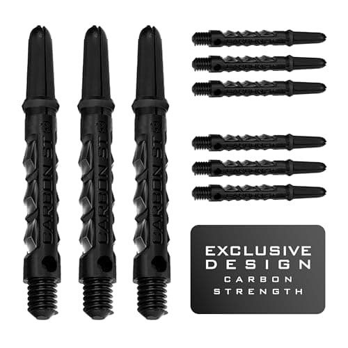 Image of Harrows Darts 3 x Sets of Carbon ST Dart Stems - 9 Dart Shafts in Total - Available in 3 sizes - Tough Carbon Composite (BLACK, MIDI)