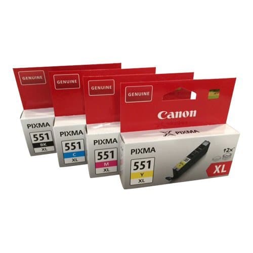 Image of Canon CLI-551XL Black Cyan Magenta Yellow Ink Cartridge Bundle Pack