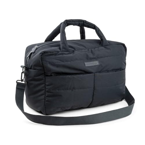 Image of Done by Deer Quilted Changing Bag - Changing Mat and Two Pram Hooks Included - Essential Baby Accessories - 100% Recycled Polyester, black, 41 x 21 x H 29 cm. 24 L