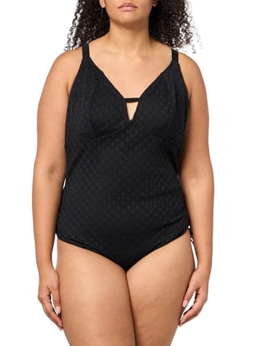 Image of Elomi Swim Bazaruto Non Wired Plunge Swimsuit (42H/HH, Black)