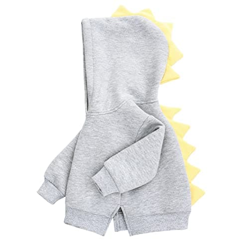 Image of famuka Unisex Baby Hoodie Solid Colors Toddler Sweatshirt (9-12 Months, Grey)