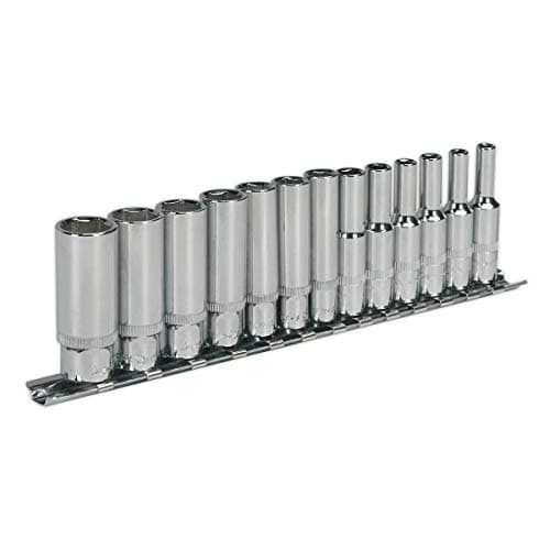 Image of Sealey Ak2692 Socket Set 13Pc 1/4Sq Drive 6Pt Deep Walldrive Metric