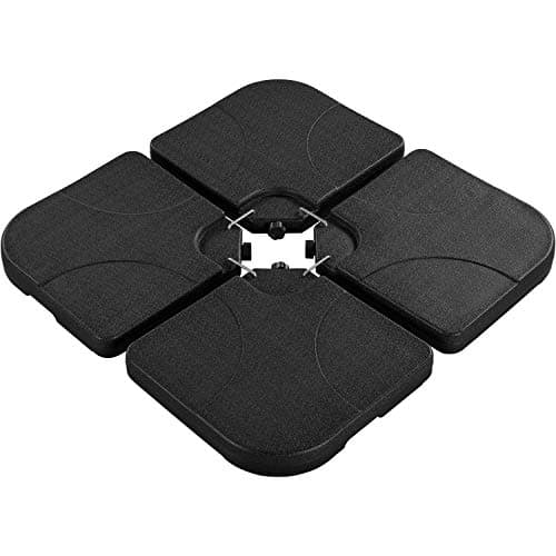 Image of Yaheetech 4 Pieces Square Banana Umbrella Stand Cantilever Parasol Base Black, Weight Stand for Patio Offset Parasols Fillable Total 80kg Sand or 60L Water Umbrella Base