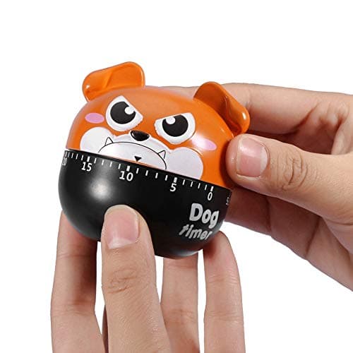 Image of Jelquix Mechanical Kitchen Timer, Cute Vegetables Shape Cooking Timer, 55-60 Minutes with Bell Alarm, Ideal for Baking, Frying Eggs, & Cakes, No Battery Needed (Red Brown)