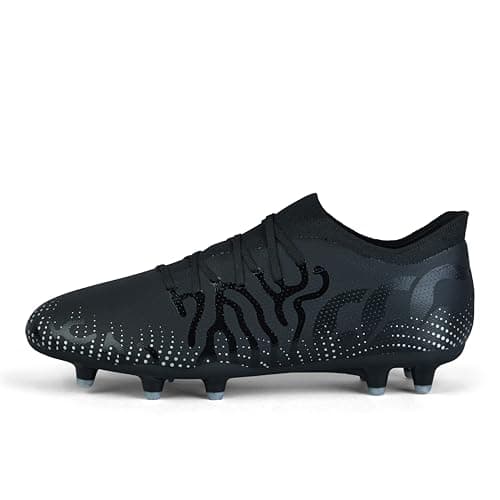 Image of Canterbury Adult Unisex Speed Infinite Pro Firm Ground Rugby Boots | Lightweight Design | Breathable | Grip Texture Firm Ground Rugby Boots, Black/Silver Metallic, 11