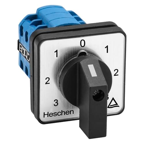 Image of Heschen Universal Rotary Cam Selector Changeover Switch, SZW26-20/ZC.111111.3, 660V 20A, 7 Position, 3 Phase, 12 Terminals