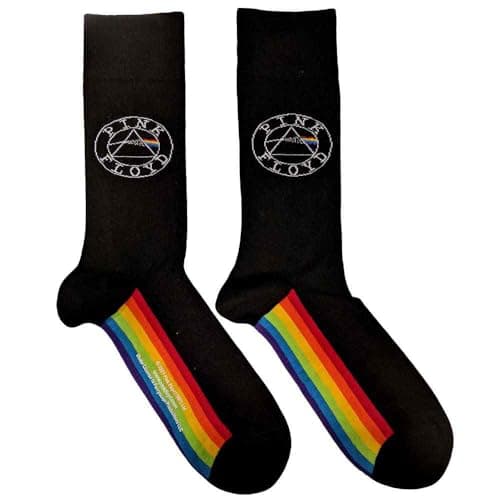 Image of Pink Floyd Socks Spectrum Sole Band Logo Official Unisex Black (UK Size 7-11) One Size