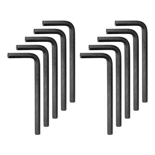 Image of sourcing map 10pcs Hex Key Wrench 6mm Metric CR-V L Shaped Hexagon Head Repairing Tool