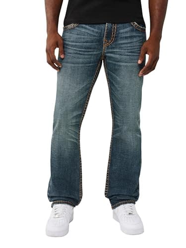 Image of True Religion Men's Ricky Super T Flap 34in, Sideline Raw Dark Wash, 38