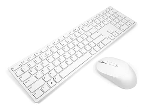Image of Dell KM5221W Pro Wireless Keyboard and Mouse Set, UK (QWERTY), 2.4GHz, 128-bit AES Encryption, 4000dpi, WHITE