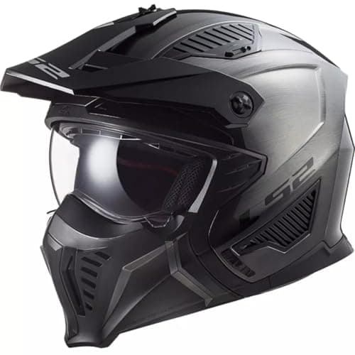 Image of LS2 Motorcycle Helmet OF606 DRIFTER JEANS TITANIUM - Open Faced With Removable Mask - Large (59 - 60cm)