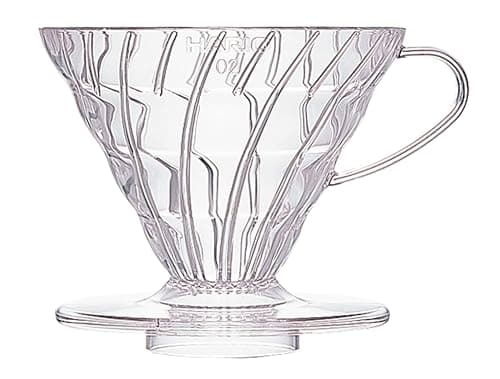 Image of HARIO V60 Plastic V-Shaped Cone Coffee Dripper with Heat Retention, 400 milliliters,Transparent, Size 02, Acrylonitrile-styrene Resin Polypropylene, 2