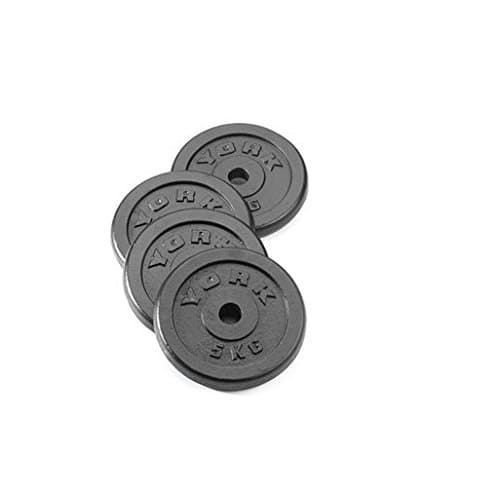 Image of York Fitness 4 x 2.5kg Standard Cast Iron Disc Set, black