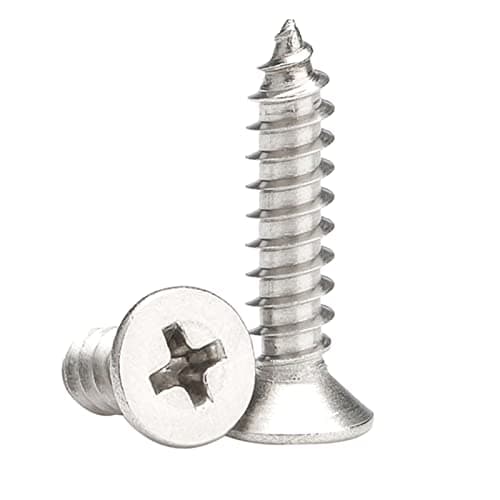 Image of M5 x 12mm Self Tapping Screws, Phillips Flathead 304 Stainless Steel Screws, Fasteners Bolts for Plastic Wood Furniture and Drywall 50 Pcs