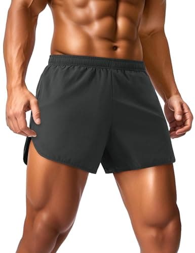 Image of MAGCOMSEN Men's Sport Shorts 3 Inch Gym Athletic Quick Dry Shorts for Jogger,Trainning,Workout Darkgrey, 32