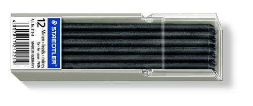 Image of STAEDTLER 218-9 Lumocolor Non-Permanent Refill Lead for 3mm Leadholders - Black (Pack of 12 Leads)