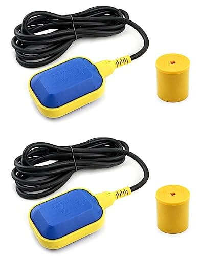 Image of QWORK® 2 Pack 10 FT Cable Float Switch Water Level Controller Durable Water Tank, Sump Pump