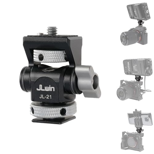 Image of Fotga Camera Monitor Mount Adapter w/ Cold Shoe Mount + Anti-Twist 1/4"-20 Screw for 5inch 7inch Monitor Fits for Atomos Ninja Shinobi ,360° Pan / 180° Tilt, Retractable Locking Pin
